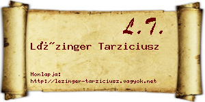Lézinger Tarziciusz névjegykártya